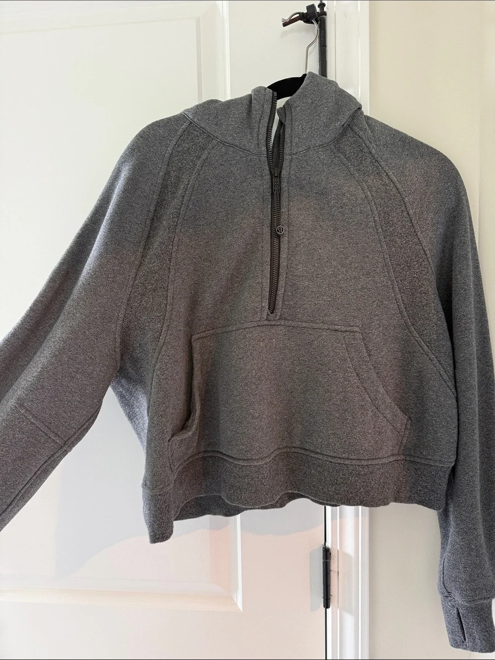 Grey Lululemon scuba boxy quarter zip size 6 - Picture 2 of 3